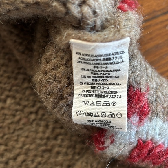 Free People Dark Crystal Wool Alpaca Fringe Oversized Poncho Sweater Size Small - Picture 8 of 13